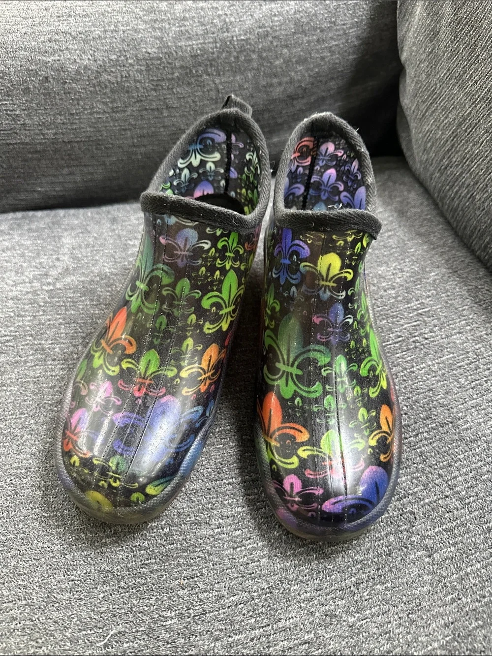 Corkys Multicolor Fleur-Print Rain Ankle Boots sz 9